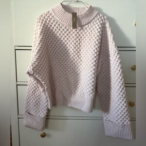 J. Crew Pale Pink Textured Knit Turtleneck Sweater